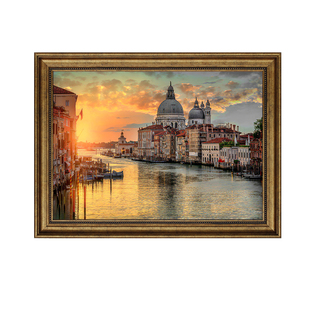 美式餐厅装饰画客厅挂画高级感风景欧式走廊过道仿油画卧室壁画