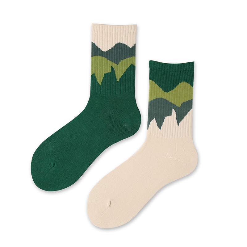 不会丢的袜子 个性设计感流淌系列中筒袜女小众潮袜不对称AB长袜