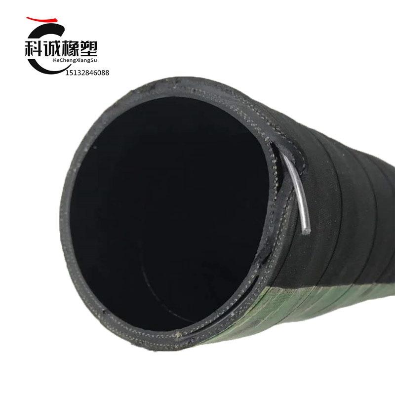 法兰式大口径橡胶管钢丝缠绕吸排橡胶管排污用大口径钢丝骨架胶管