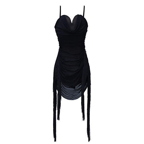 ACEdance拉丁舞裙女专业吊带流苏露背设计款舞裙艺考表演裙WQ300