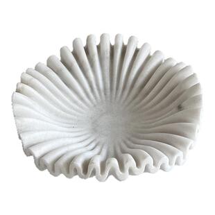 法式轻奢风高档天然大理石果盘设计师艺术收纳果盘样板房装饰摆件