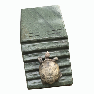 乌龟晒台石头躲避屋爬坡爬梯晒背台龟缸造景砂岩天然龟盆浮岛爬台