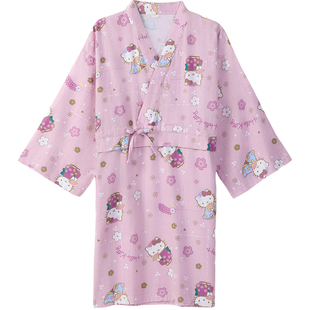 tutuanna春秋女家居服 HelloKitty满印全棉磨毛甚平睡衣长袖睡裙