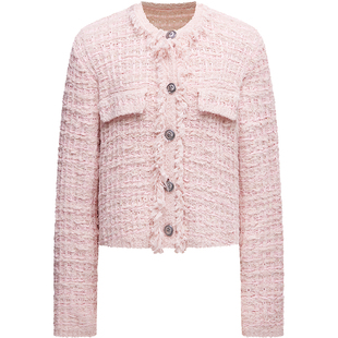 LINCCHIC金羽杰2026年春季新品小香风肌理感针织外套女S261CR041Y