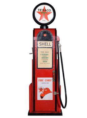 复古风加油机储物柜落地摆件模型