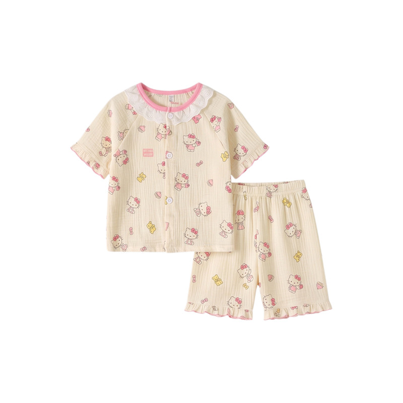 儿童睡衣夏季薄款棉纱抗菌居家服