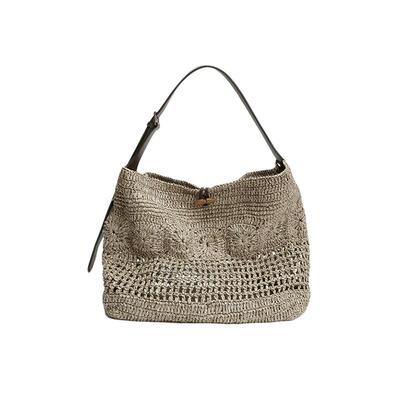 cotemp编织草编感单肩包