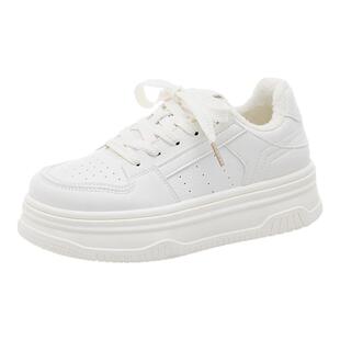 森马女鞋加绒小白鞋女款冬季棉鞋女2026新款爆款厚底休闲板鞋子女