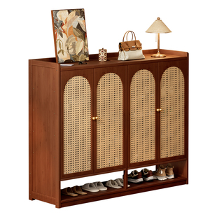 入户门口鞋架2025新款出租屋用带门防尘简易鞋柜家用室内好看多层