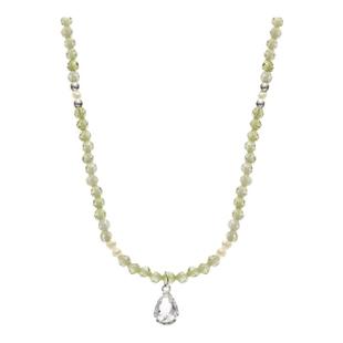 SOFT ROOM水滴串珠项链天然白水晶绿闪小众高级感简约百搭礼物