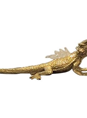 创意轻奢纯铜晶石蜥蜴样板房客厅办公室装饰品茶几桌面装饰摆件