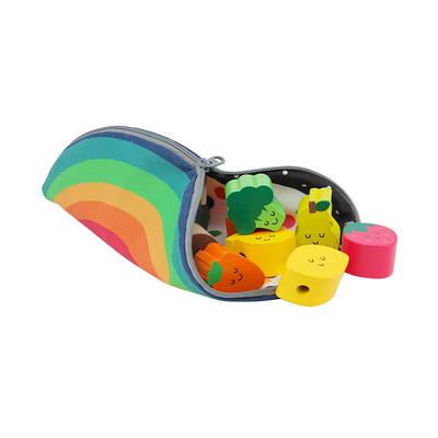 儿童彩虹果蔬穿绳串珠益智玩具