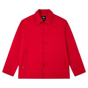 乔丹时尚保暖棉服男款2025冬季新款红色日日有财复古时尚潮流外套