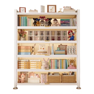钢制书柜一体带门置物柜家用儿童书架落地防尘储物收纳展示柜