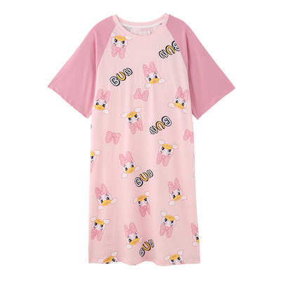 网红中长款卡通风大码学生家居服