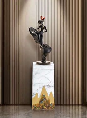 入户玄关抽象人物艺术摆件客厅电视柜现代创意高级感壁龛雕塑装饰
