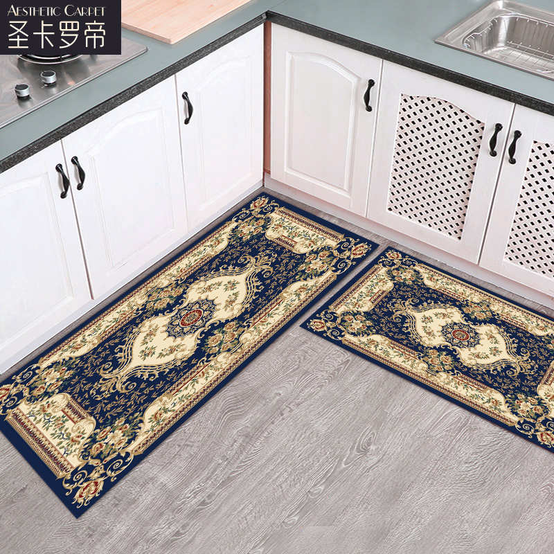 现代厨房地垫防滑吸水长条防油垫防水家用门垫耐脏地毯满铺两件套