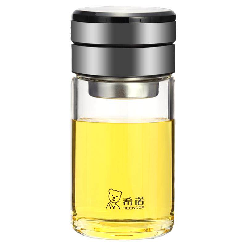 茶水分离单层加厚便携带玻璃杯