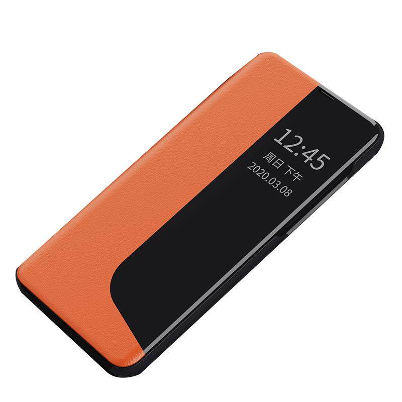 适用华为P40手机壳全包防摔皮套P40Pro保护套5G版商务潮壳P30翻盖支架素皮壳新品P30Pro曲屏免翻盖接听视窗壳