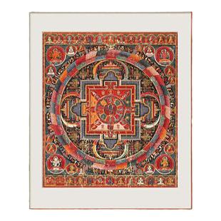 元代·西藏唐卡《无我佛母坛城》版画佛堂画像客厅书房挂画装饰画