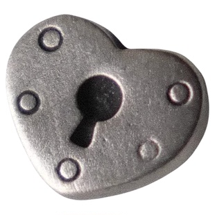 绝版12mmx18mm一颗价德国JIM拉丝古董银带钥匙孔的爱心造型纽扣