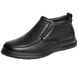 森达休闲皮鞋2025冬新商场同款舒适软面羊皮鞋圆头男单鞋1ZD02DM5