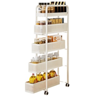 夹缝置物架厨房门后冰箱侧面极窄缝抽拉篮缝隙收纳柜卫生间小推车