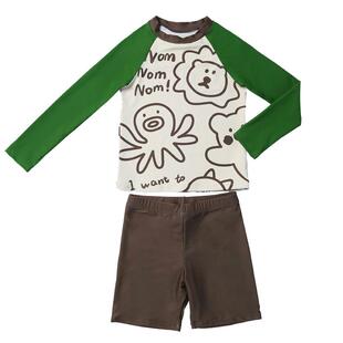 爱多尔2025夏季新款男孩分体泳衣男童青少年防晒游泳衣中大童男宝