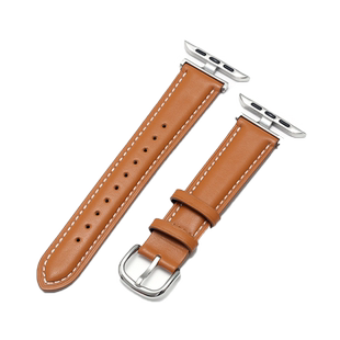 适用iwatch10/9/8/7/SE表带apple watch Ultra2真皮表带苹果手表带iwatch牛皮拼金属扣46mm45series潮新透气