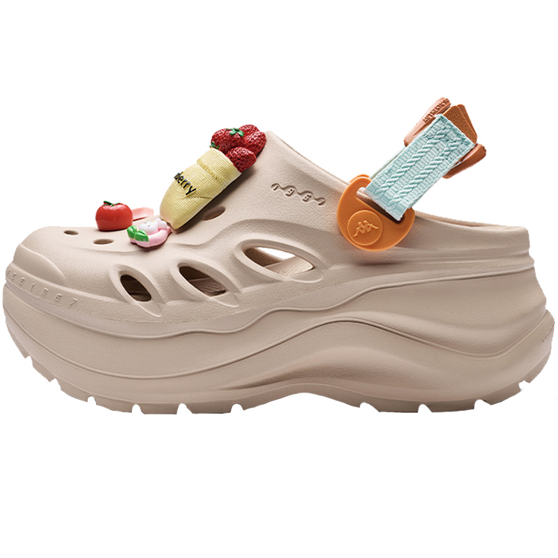 Kappa厚底增高洞洞鞋女2025新款秋冬轻便沙滩凉鞋户外软底凉拖鞋