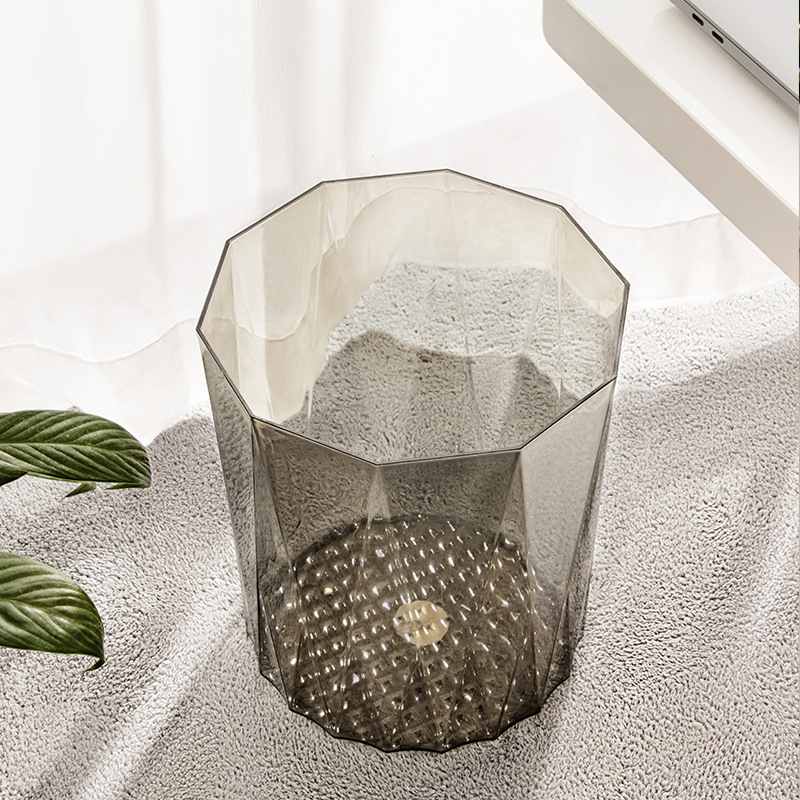 透明加厚垃圾桶家用客厅轻桌面奢收纳纸篓无盖容量小号桶加大简约