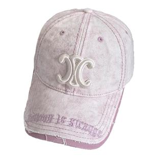 高品质凯旋门做旧鸭舌帽子女春夏季港风复古大头围棒球帽遮阳帽潮