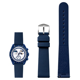 适用swatch欧米茄联名表带史努比月光金斯沃琪原装陨石纹理款1965