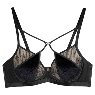 DonnaForte内衣X型丝光绒拼刺绣超薄大胸显小文胸|Paloma Nexus