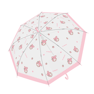 三丽鸥正版美乐蒂儿童长柄伞女童学生上学专用磨砂透明雨伞幼儿园