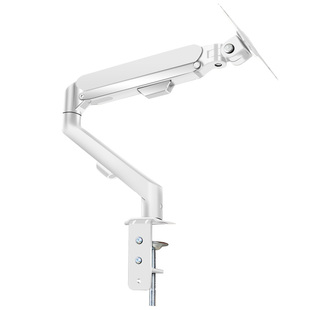 台式电脑升降桌面支架白色显示器屏托架万向旋转免打孔增高机械臂