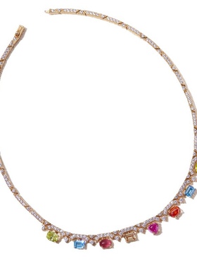 高级感礼设计感彩色choker项链女