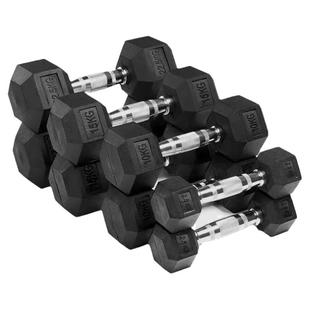 六角包胶哑铃实心铸铁50公斤60kg固定哑铃男士家用健身房商用哑铃