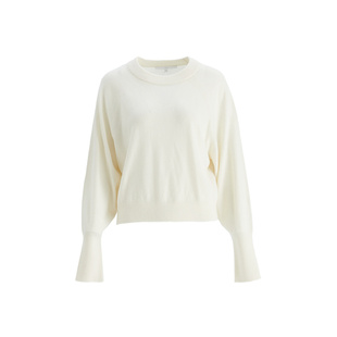 100羊绒OBEG欧碧倩纯色简约羊绒针织衫落肩袖软糯毛衣女10484090