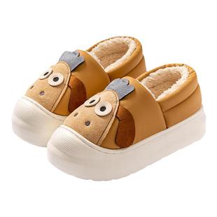 可爱棉拖鞋女士秋冬季包跟防水2024新款家居防滑保暖外穿厚底棉鞋