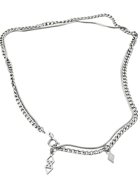 项链男潮ins轻奢小众设计菱形