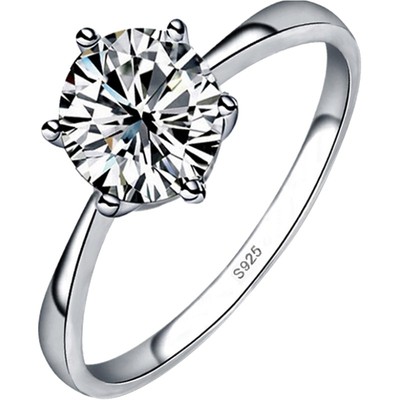 925纯银莫桑石钻戒订婚