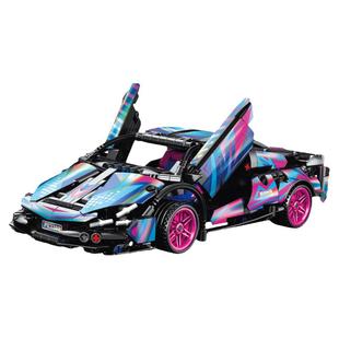 2026新款男孩高难度拼装玩具儿童益智组装科技机械组跑车兰博尼基