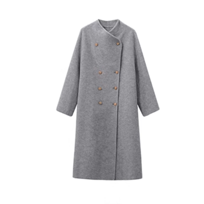 燕麦色羊毛双面呢大衣小个子外套