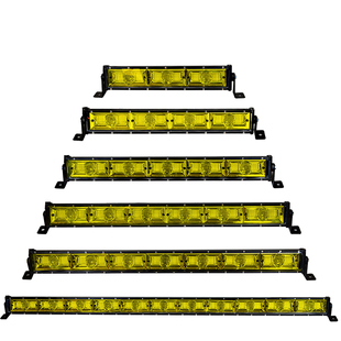 汽车长条灯led射灯透镜黄光12伏24v超亮中网三排货车爆闪越野雾灯