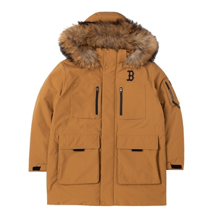 MLB官方男女 明星同款鹅绒毛领加厚羽绒服2025冬季新款DJB1346