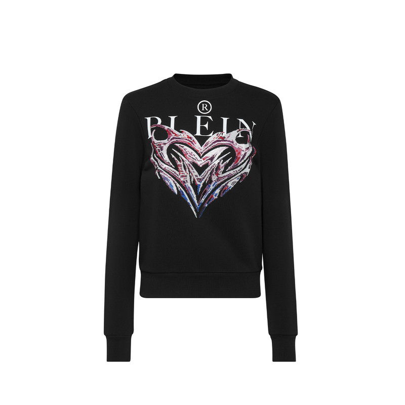 PHILIPP PLEIN 早春女士Sexy Pure圆领修身卫衣女款长袖短上衣