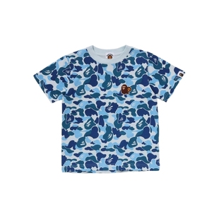 BAPE童装25年秋冬卡通小猴BABY MILO猿人迷彩图案短袖T恤X00309P