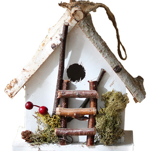 森林木质小房子木屋圣诞可爱装饰摆件花园庭院阳台创意手工杂货