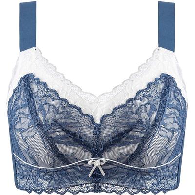 月色大胸显小内衣无钢圈收副乳